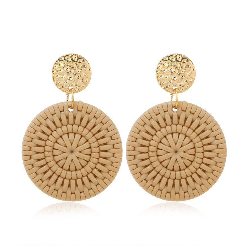 Double round love pentagram acrylic earrings