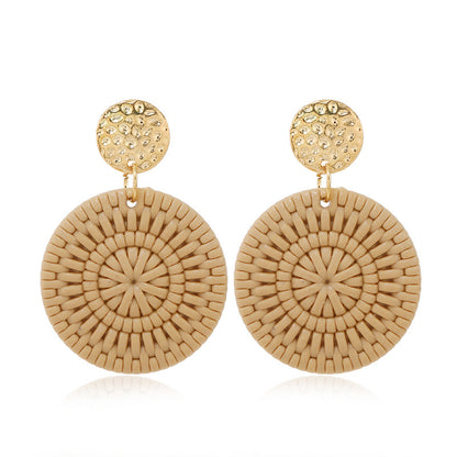 Double round love pentagram acrylic earrings