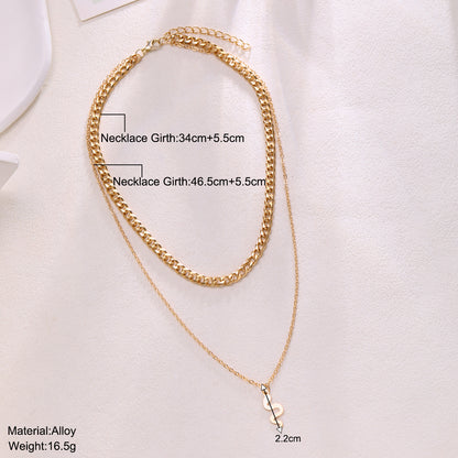 Juego de 2 collares de cadena con colgante de serpiente 