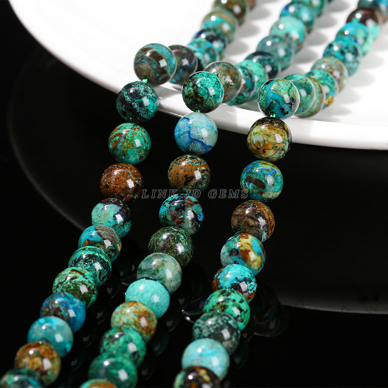 Azurite loose beads DIY jewelry accessories