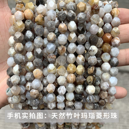 Agate diamond cut rhombus beads loose beads