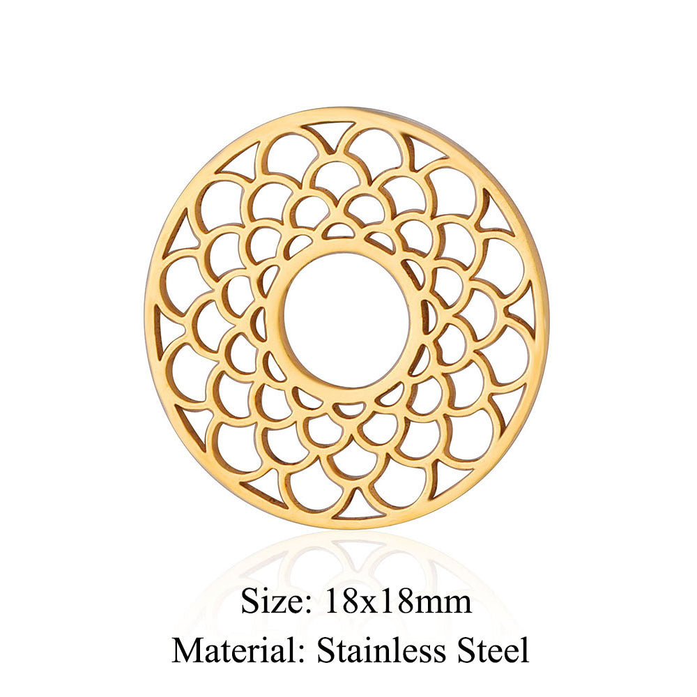 5 pcs/pack triangular titanium steel pendant with pattern