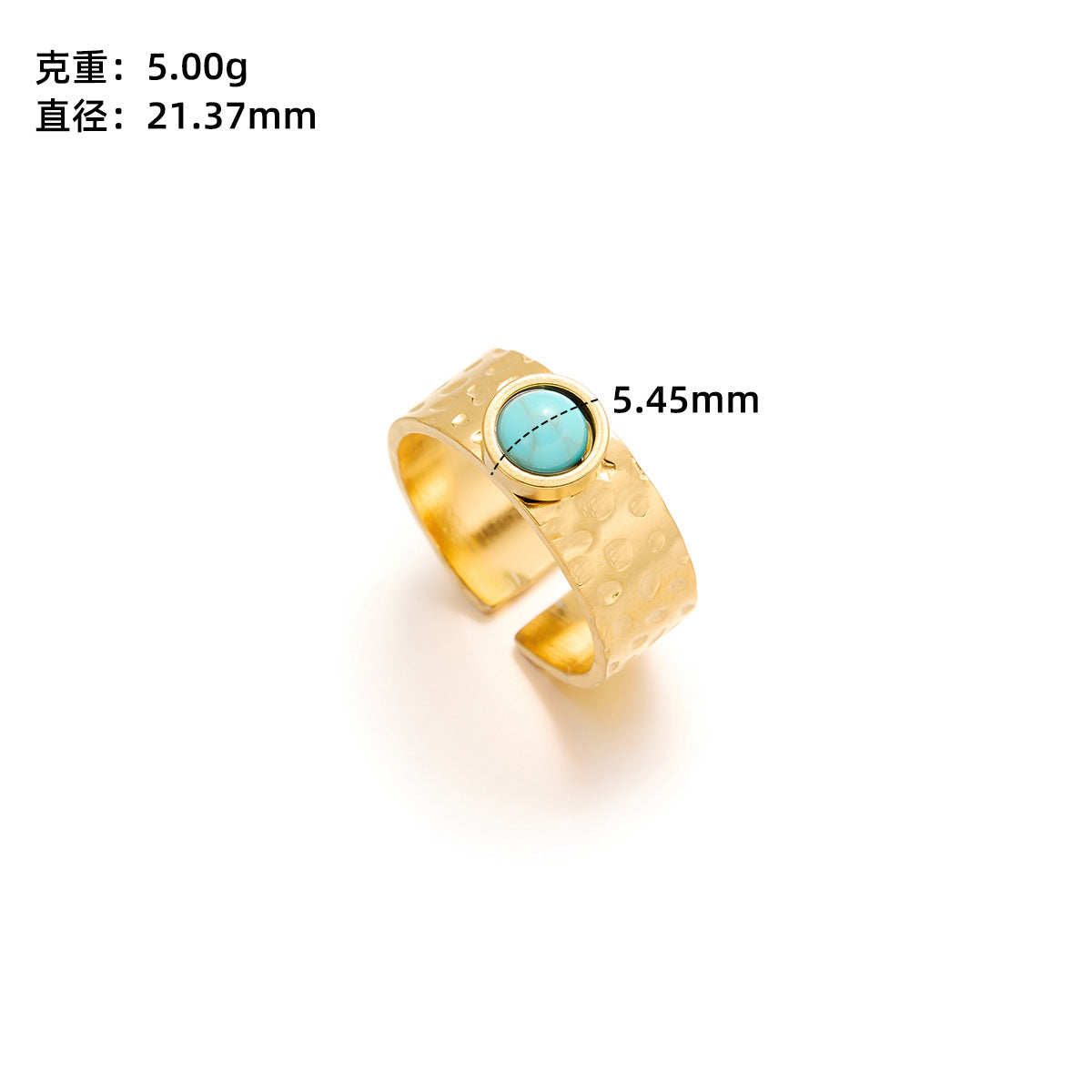 Gold Titanium Steel Flower Ring