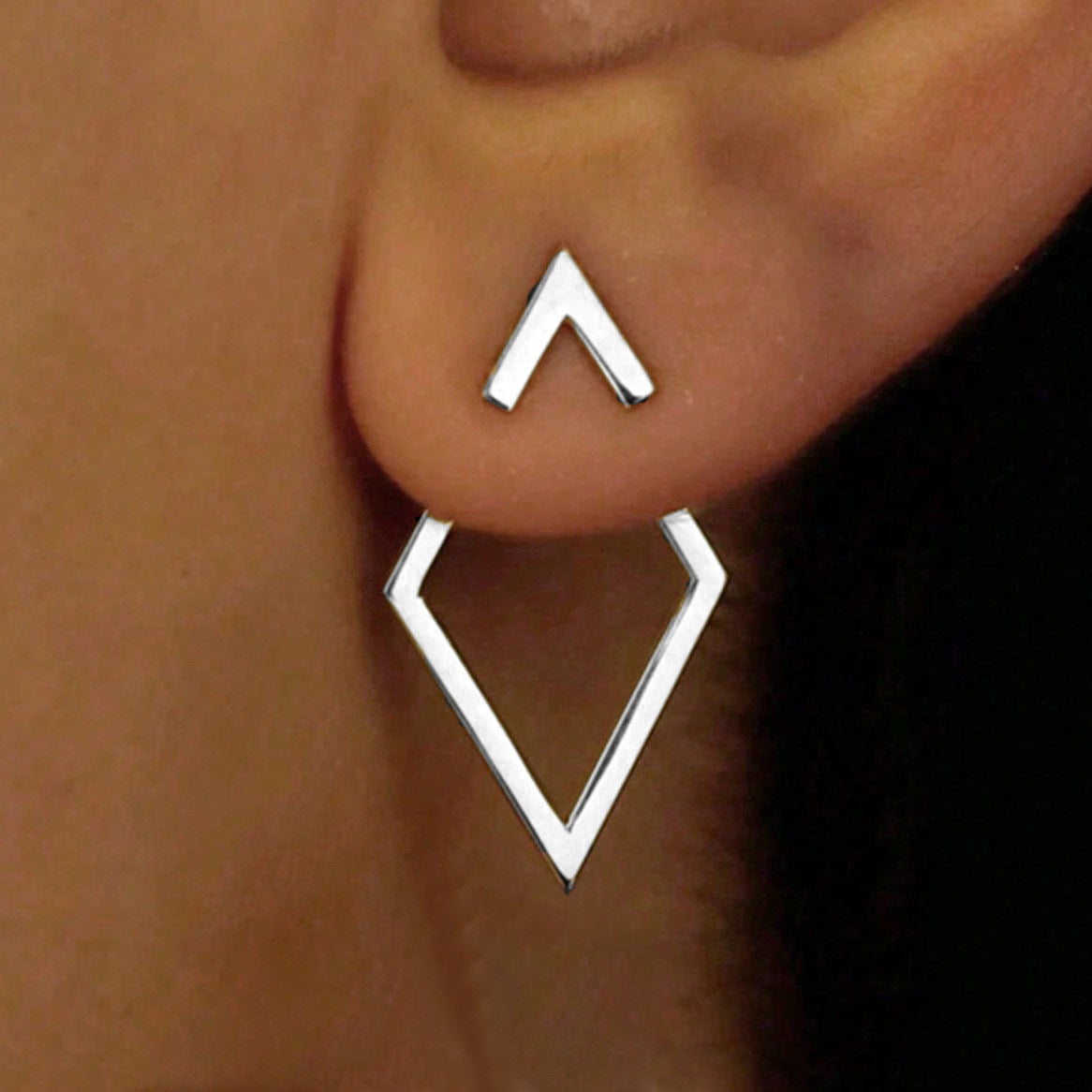Geometric Hollow Rhombus Earrings
