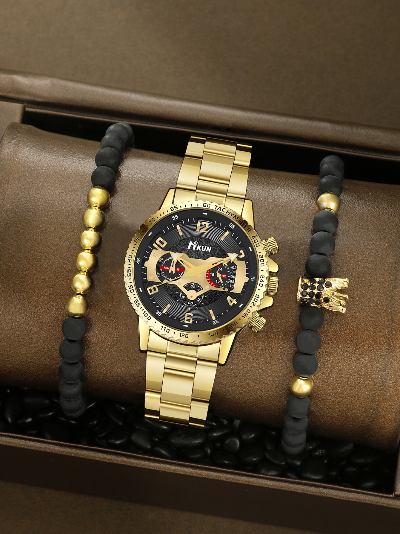 Men's Watch Punk Woven Bracelet Set