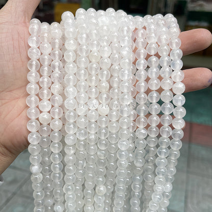 Afghanistan white jade loose beads milk white jade round beads
