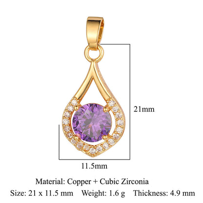 Heart-shaped wings square round zircon pendant.