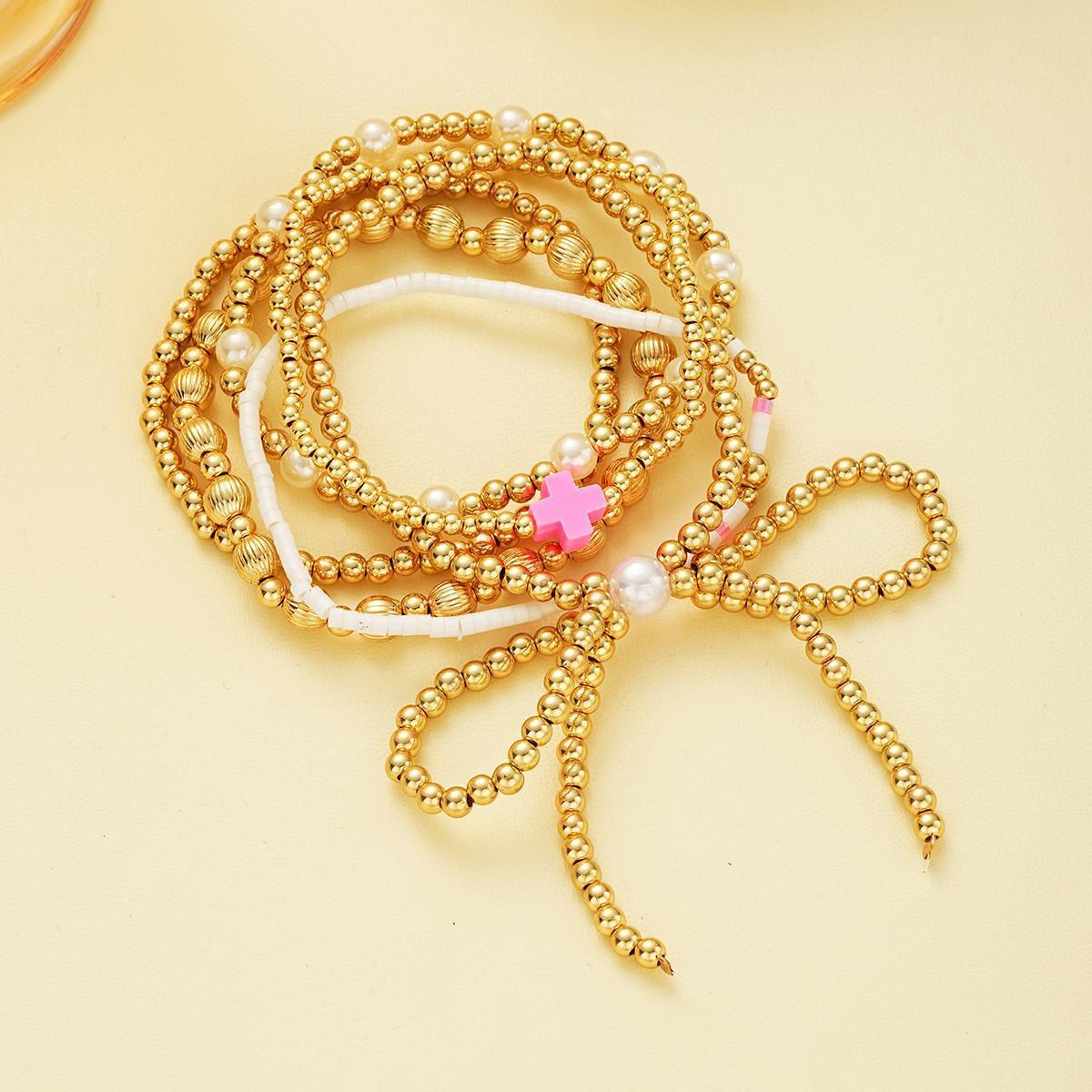 Beaded Cross Bracelet Set