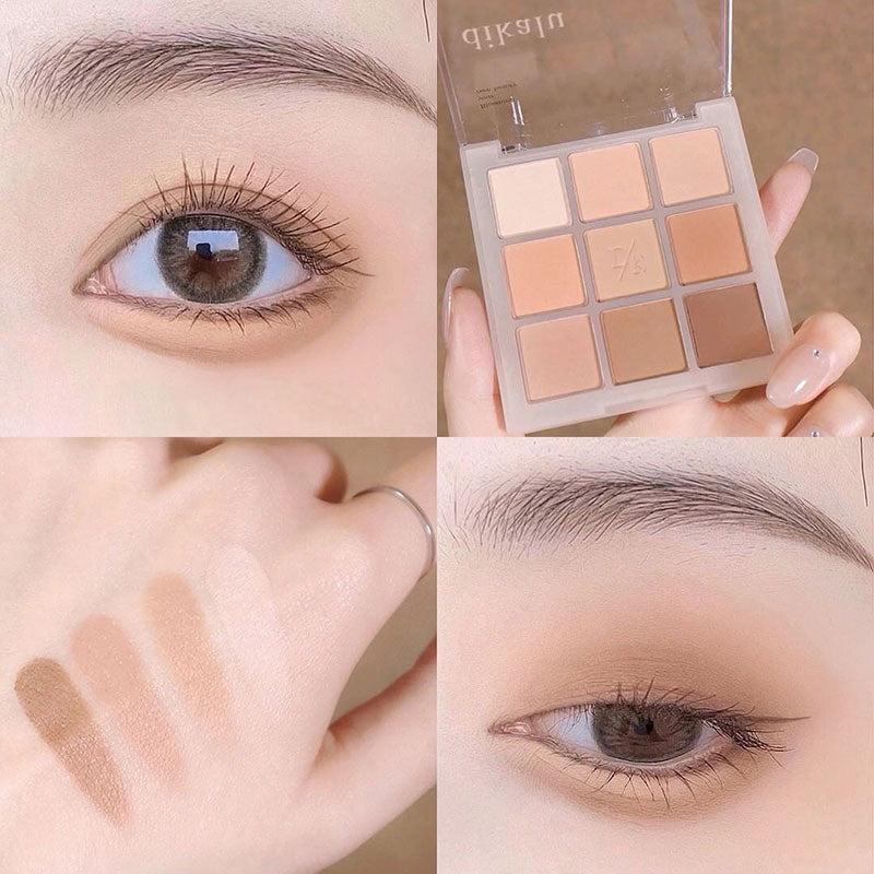 Paleta de sombras de ojos acrílicas transparentes de nueve colores 