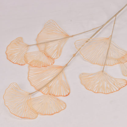 Simulation fan blade 3 forks golden ginkgo leaf simulation flower