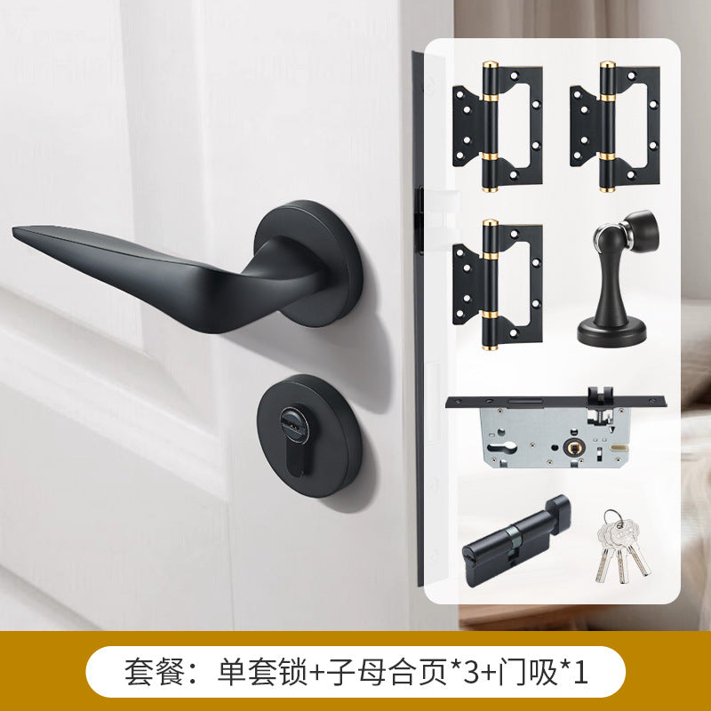 Brass door lock gold silver lock