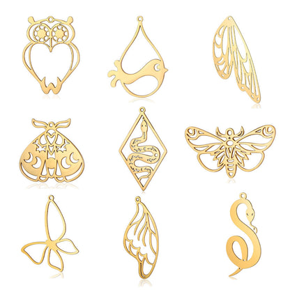 5 pcs/bag wings butterfly titanium steel pendant moth DIY