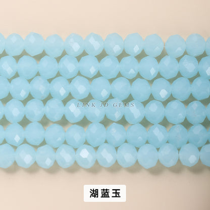 Colored crystal glass flat beads loose beads