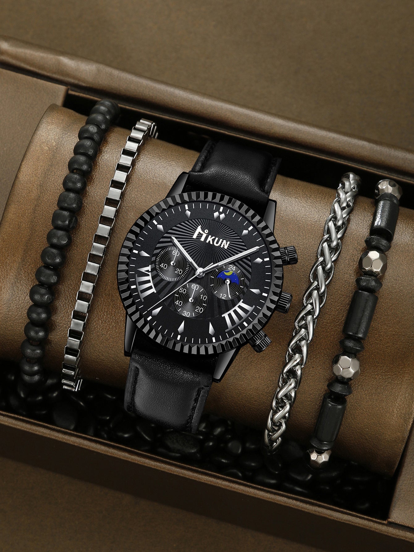 Watch Personalized Alloy Beaded Bracelet Set