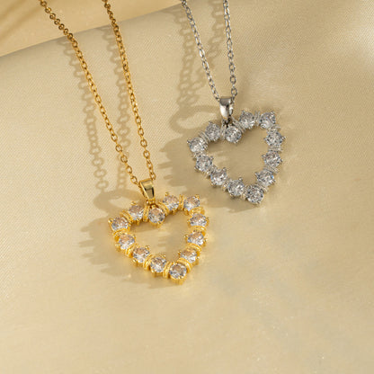 Hollow Heart Necklace with Full Zircon, Amazon Bestseller