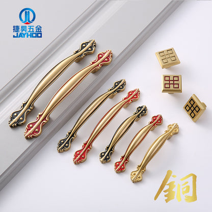 Chinese cabinet door handle brass new