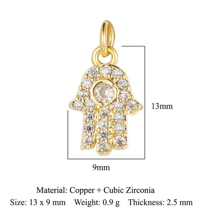 Sun Moon Stars Copper Zircon Eyes Palm Pendant