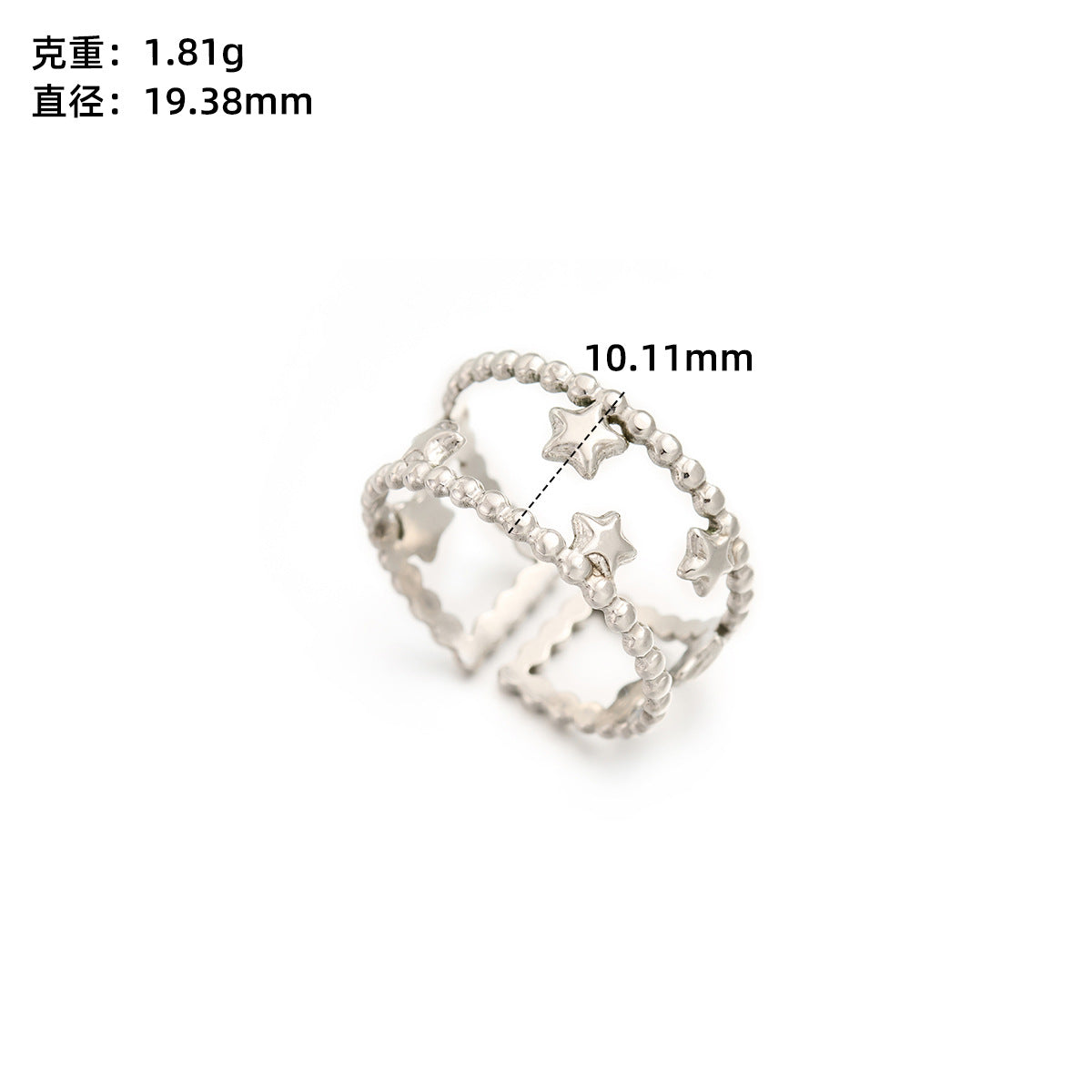 Stainless steel love open ring