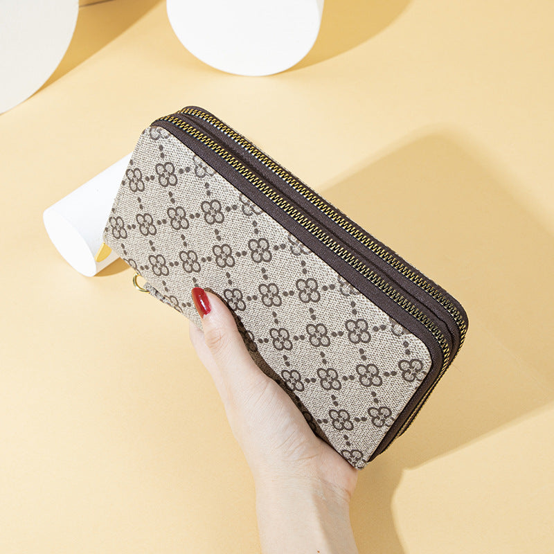 Four-leaf flower printing mobile phone bag wallet