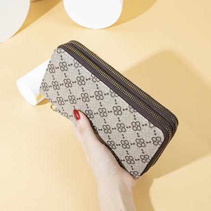 Four-leaf flower printing mobile phone bag wallet