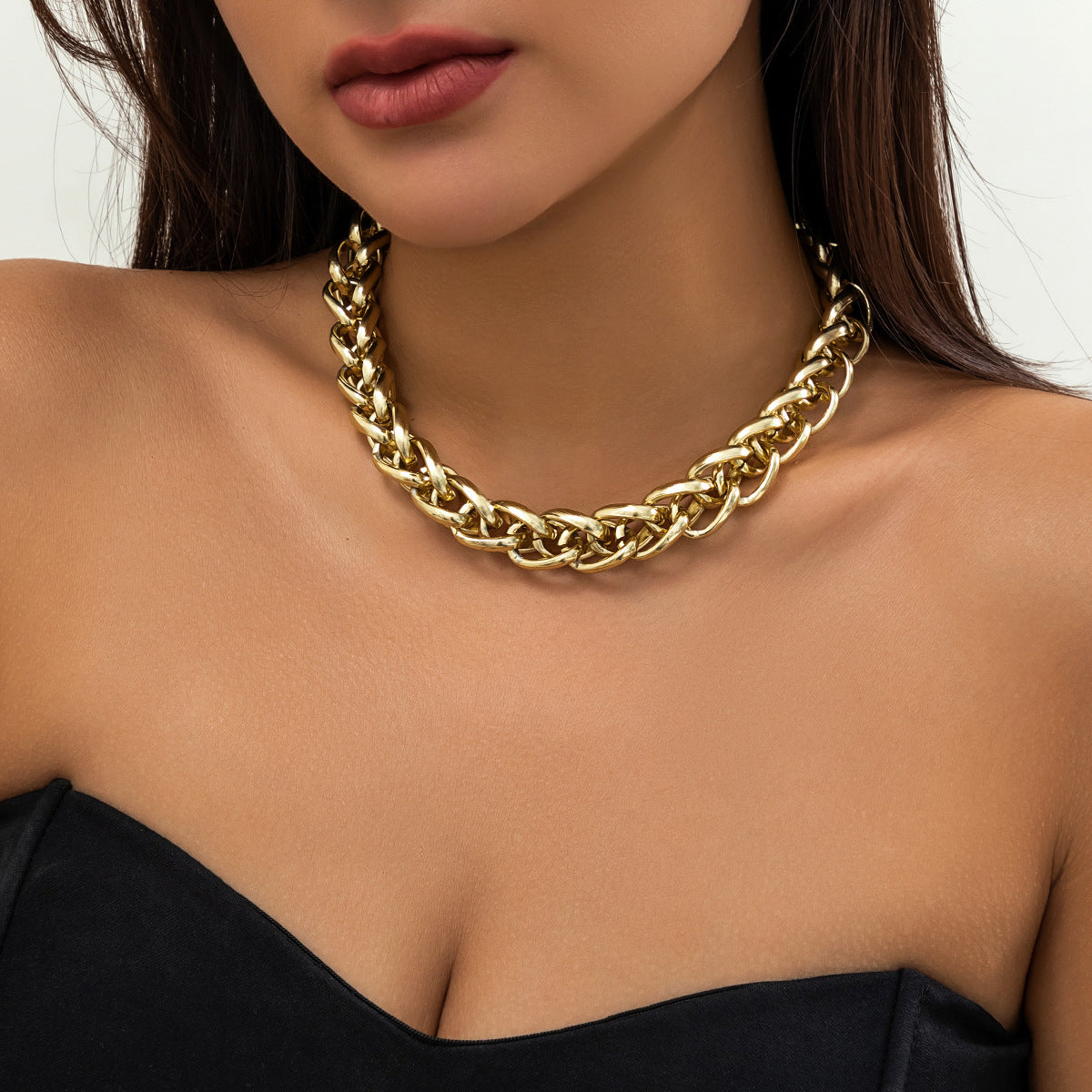 Thick chain necklace exaggerated jewelry