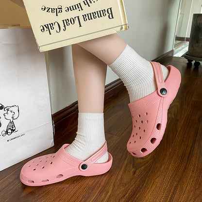 Baotou hole shoes women step on shit soft soles