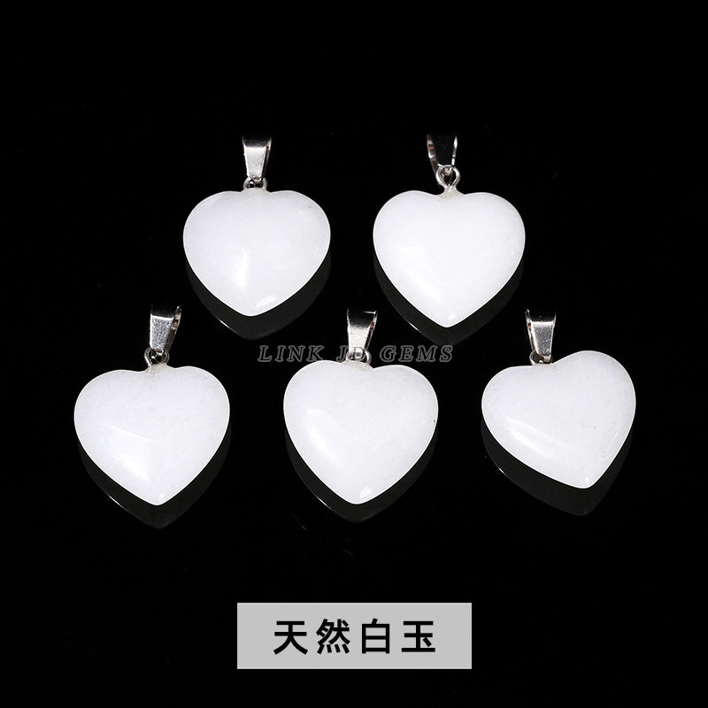 2Cm natural agate love heart pendant.