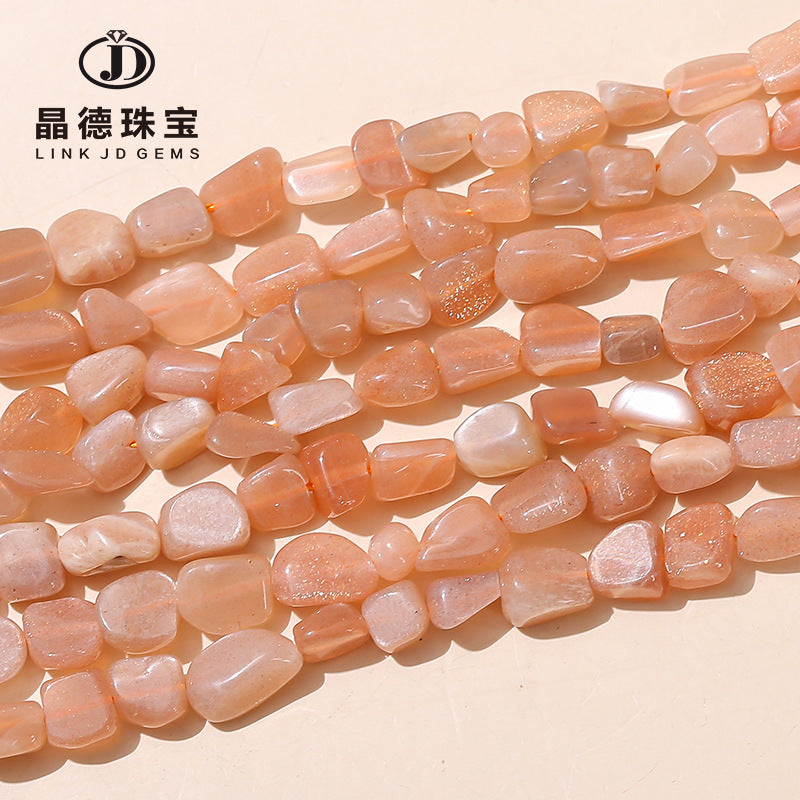 6-8Mm sun stone with shaped beads loose beads