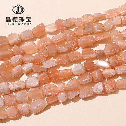 6-8Mm sun stone with shaped beads loose beads