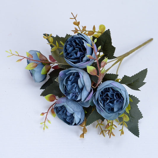 European style 6-head core-wrapped small peony small bunch of flowers