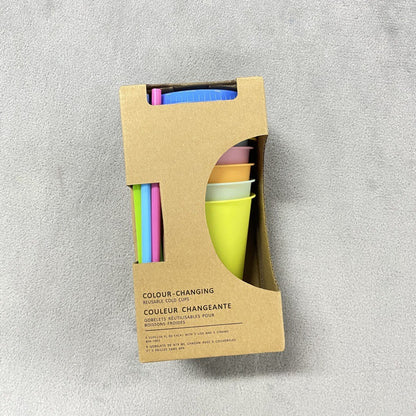 Temperature-sensitive plastic PP cold water color-changing straw cup