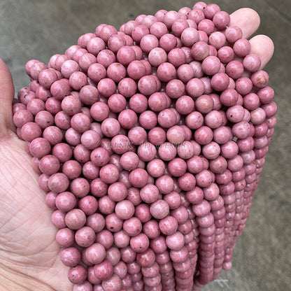 7A natural rosestone round beads