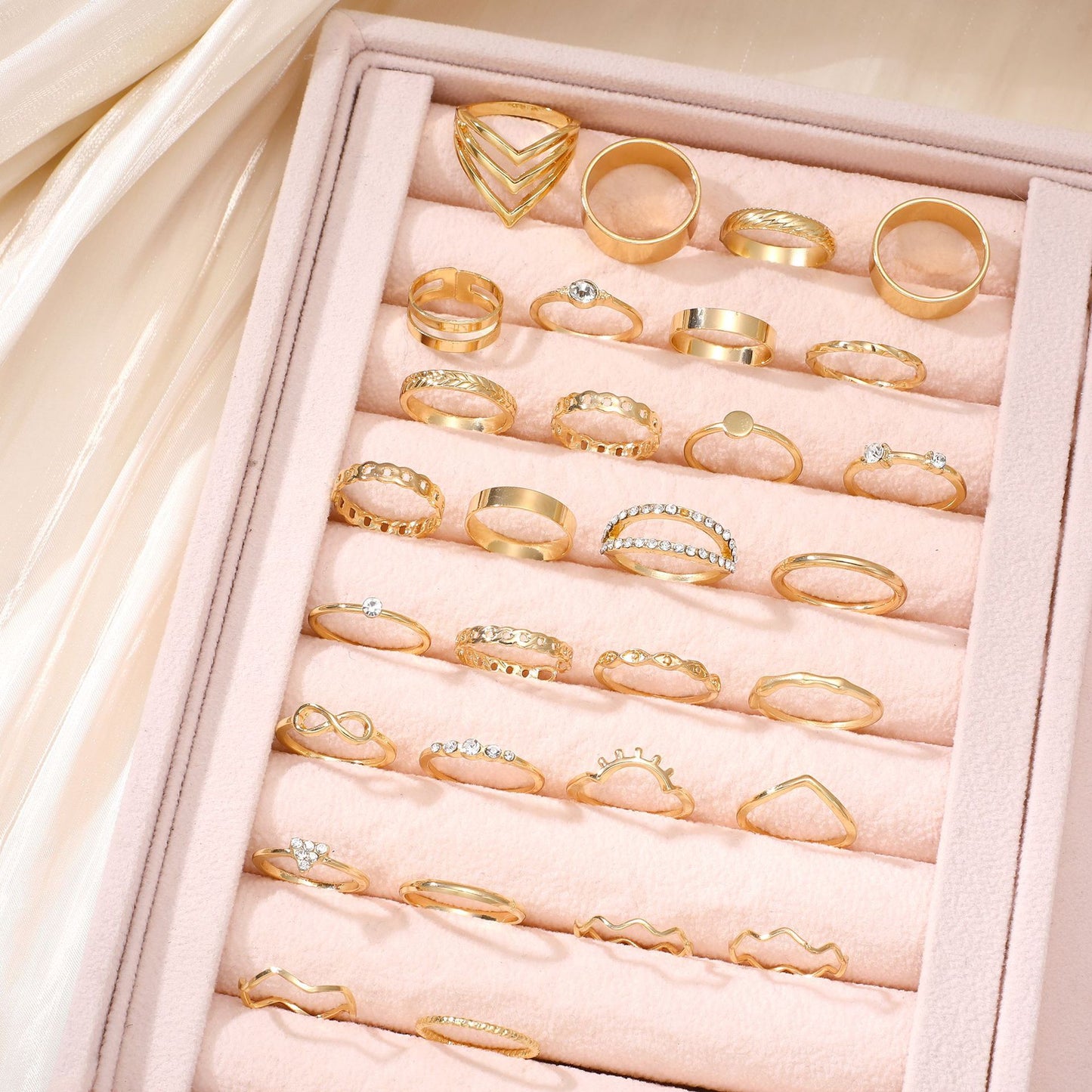 Gold alloy ring set 30 pieces