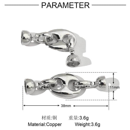 Pig nose copper zircon removable universal buckle connecting buckle