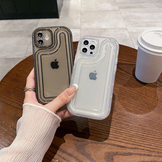 Track Clear Case iPhone15 Pro 12 7P Simple Full TPU Shockproof Cover