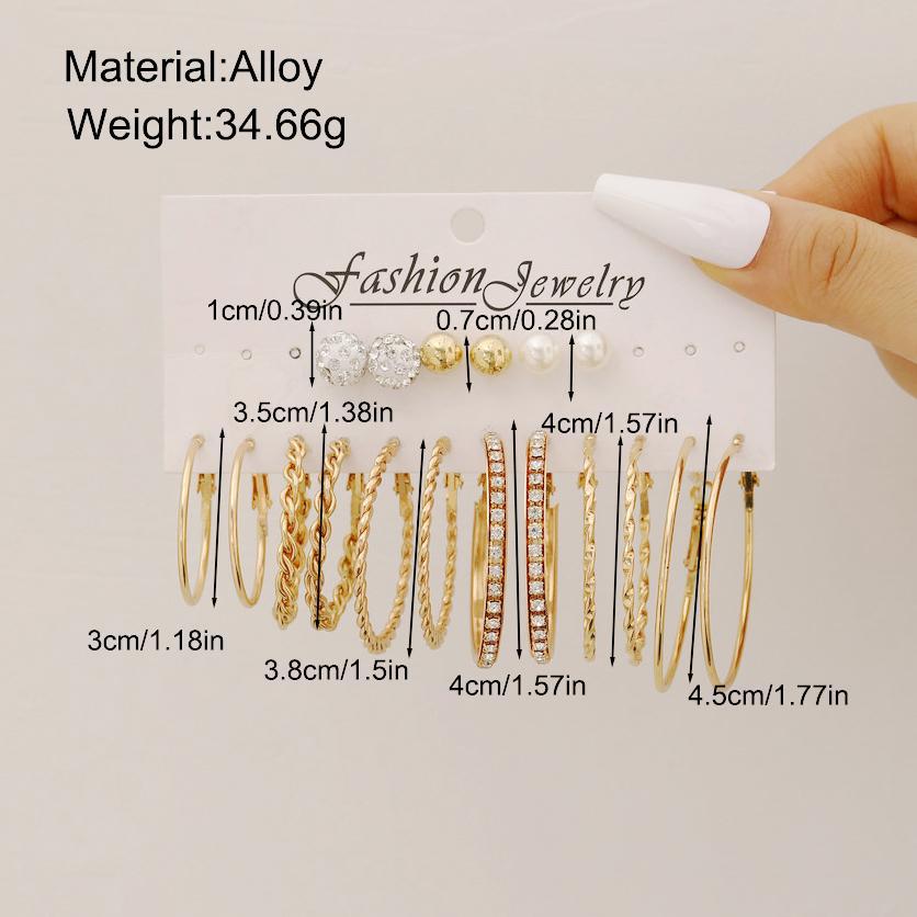 9-Pair Retro Geometric Earring Set