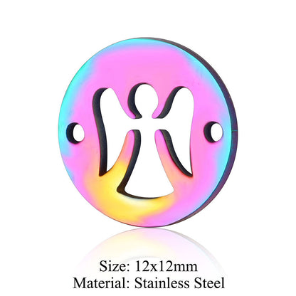 5 pcs/coated colorful dream catcher titanium steel pendant