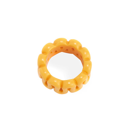 Anillo liso de resina cepillada con borde ancho 