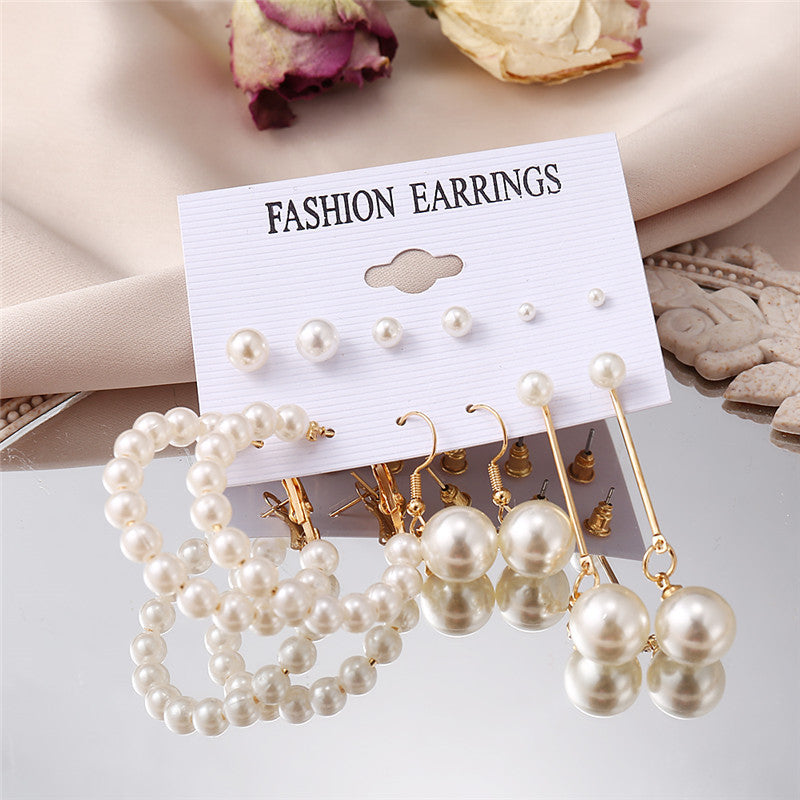 6-Pair Pearl Fringe Earring Set