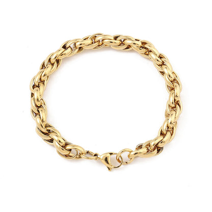 Rough Heavy Industry Titanium Steel Men's Hip Hop Cuban Chain Bracelet