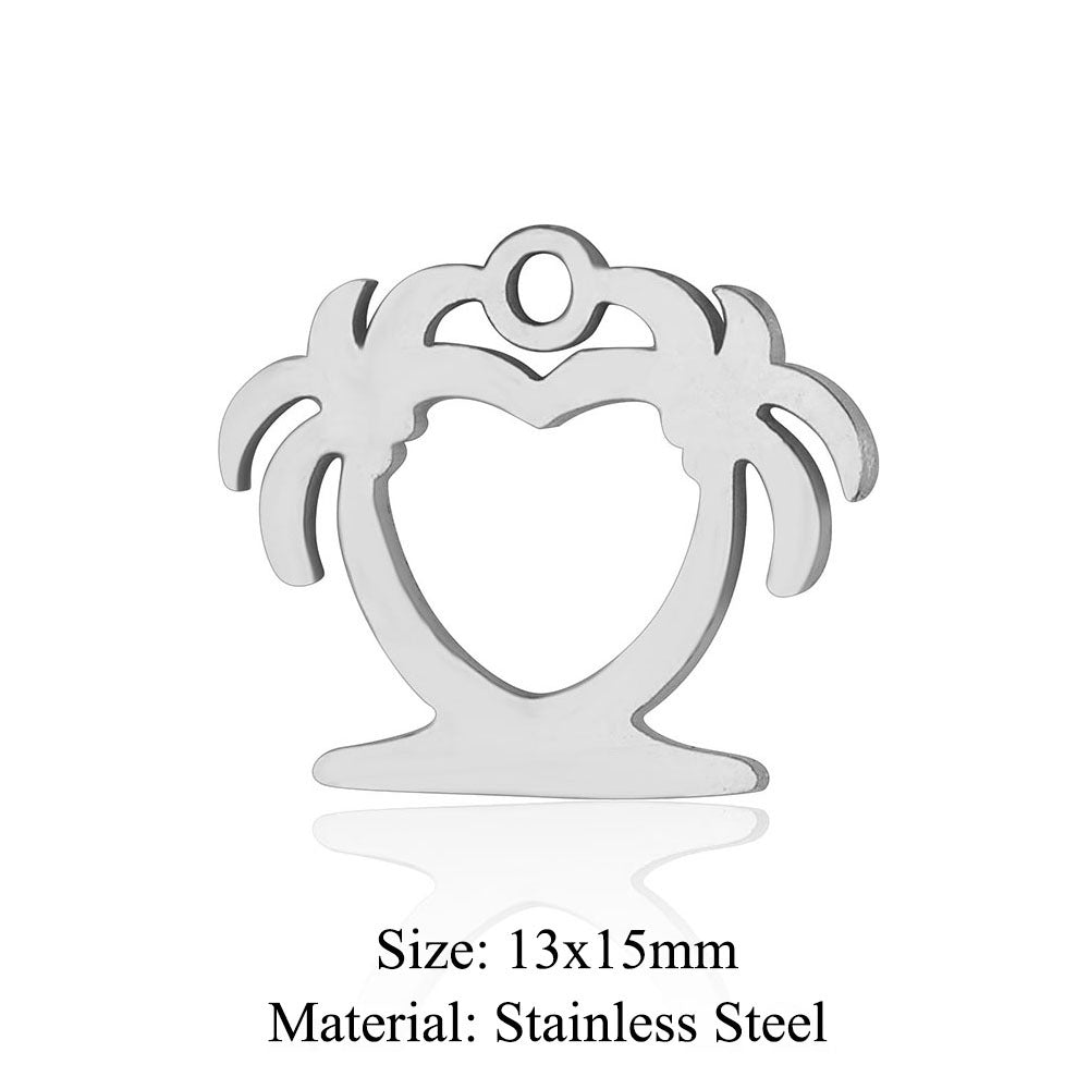 5 pcs/bag leaf flower titanium steel pendant four-leaf clover