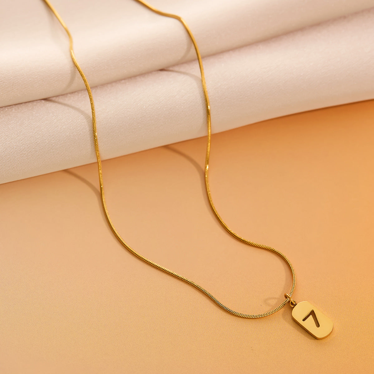 Digital 77 18K-Plated Titanium Steel Women's Clavicle Necklace