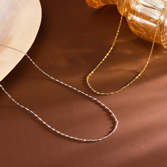 18K gold titanium steel gypsy necklace