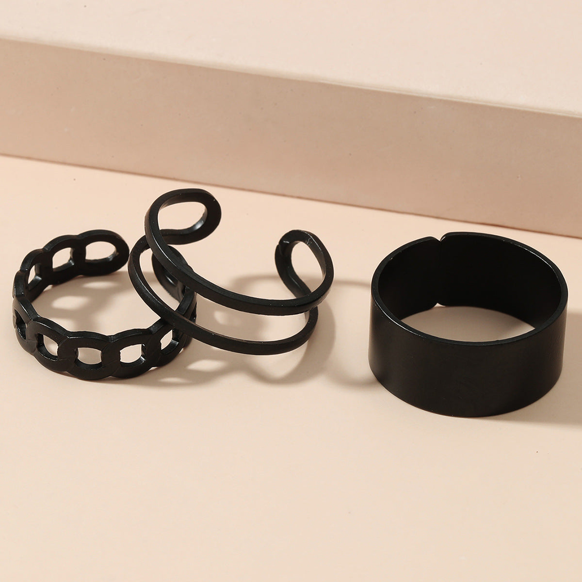 Conjunto de anillos abiertos estilo punk personalizado 