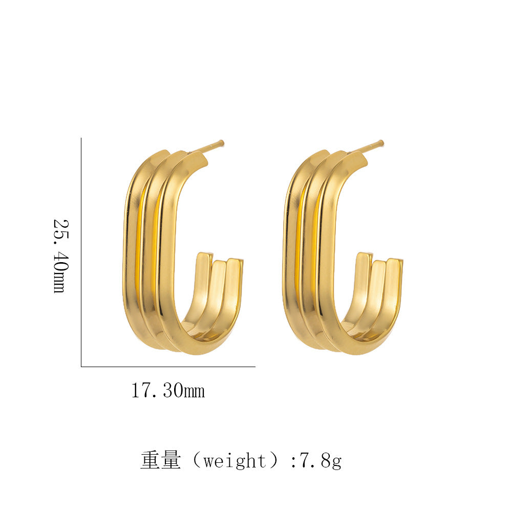 Women's 18K Gold Titanium Steel Geometric Hollow Spiral Bracelet