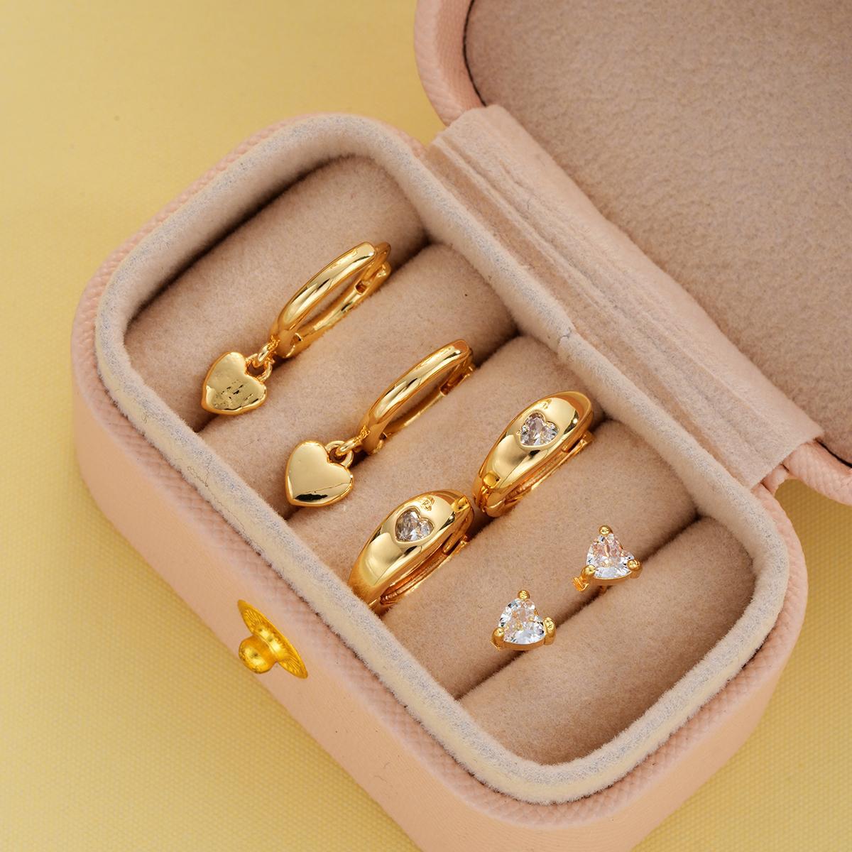 3-Piece Diamond Love Earring Set