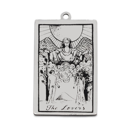 5 pcs/bag Tarot titanium steel pendant retro