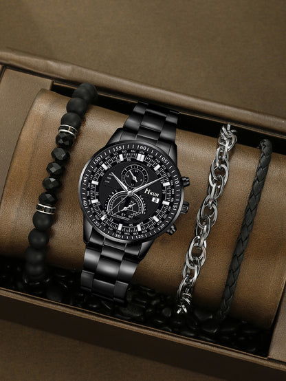 Alloy Watch Crown Beaded Turquoise Set