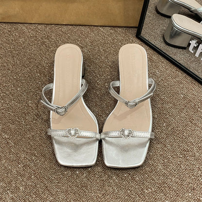 French low heel sandals women