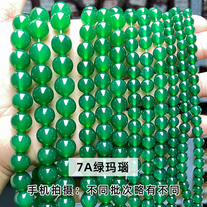 Green agate loose beads